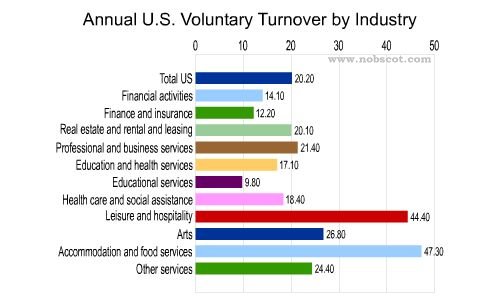 Annual US Dept Labor Employment Turnover Rates For Voluntary 